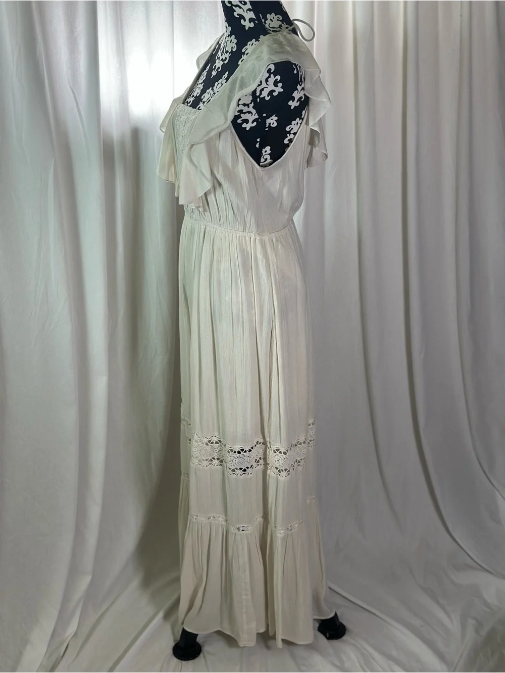 Mossimo Supply Co. Ivory Lace-Trim Maxi Dress NWOT - Picture 5 of 8